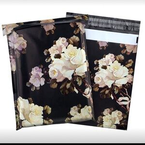 Set of 20 Poly Mailers 10x13 Shipping Bags Floral Black Rose Poshmark Seller New